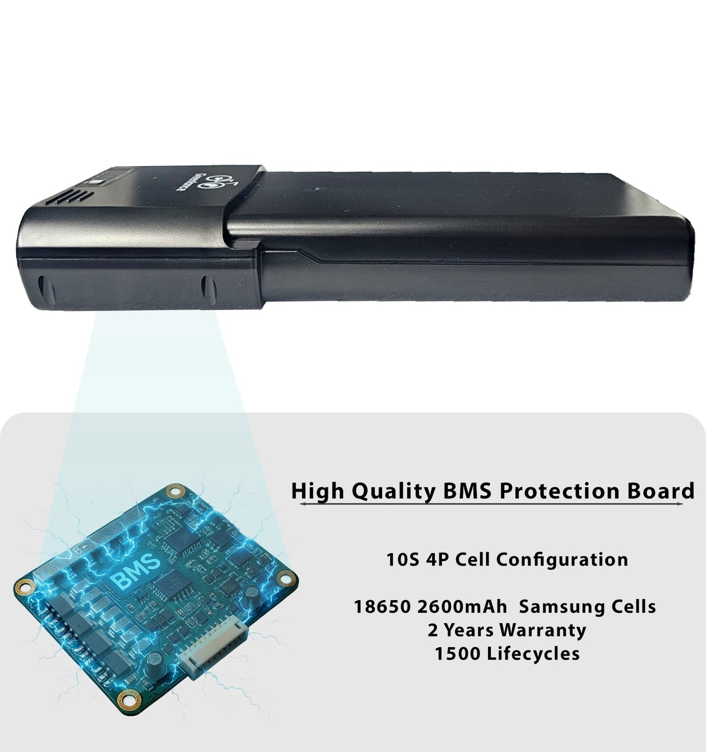 Electric Bike Battery Samsung 36V 10.4 - Rear Rack