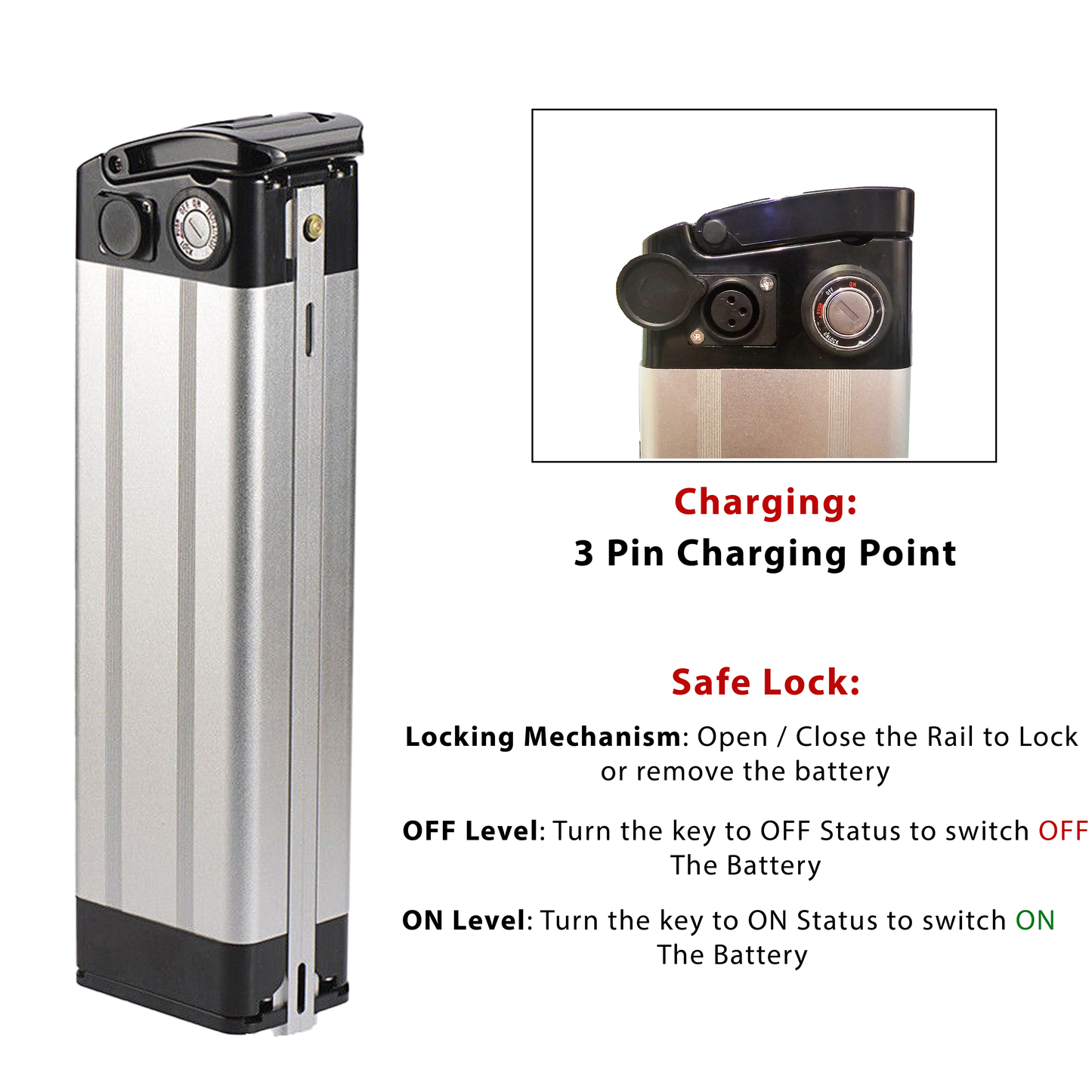 E-Bike Battery Samsung Electric Bike Battery 36V 15.6AH | Silverfish